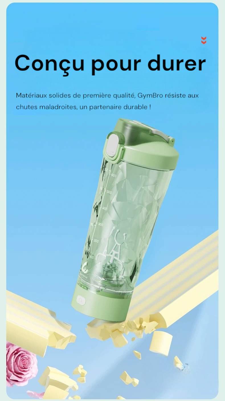 Shaker électrique GymBro - Chargeur + Cadeau OFFERTS