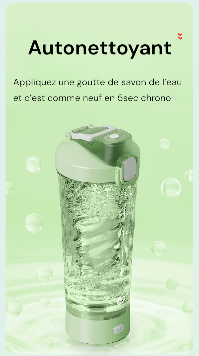 Shaker électrique GymBro - Chargeur + Cadeau OFFERTS