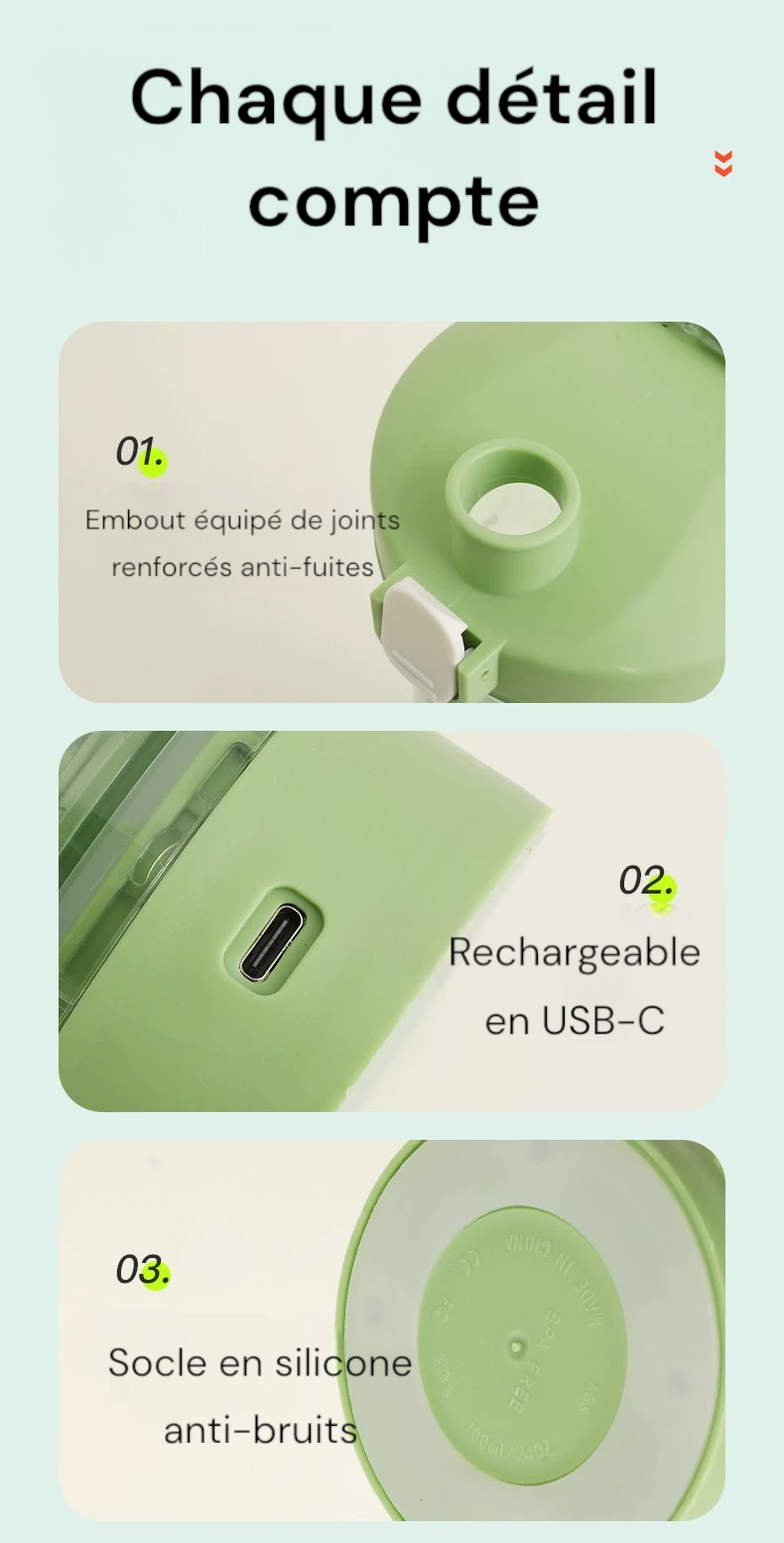 Shaker électrique GymBro - Chargeur + Cadeau OFFERTS